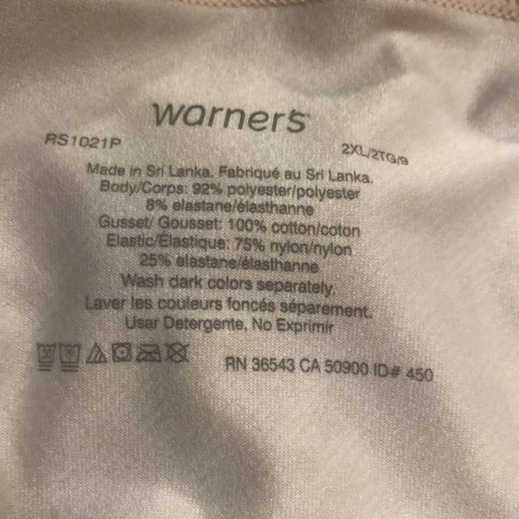 Warner’s 2X (9) Smoothing Side Panels Full Brief Panties Two pack - Picture 7 of 7